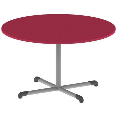 TABLE BANDANA RONDE Ø 120 CM FIXE T5 STRAT CERISE GRIS - MOBIDECOR