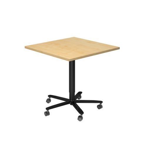 TABLE DE RÉUNION CARRÉE 80X80CM RÉGLABLE EN HT ÉRABLE/NOIR - HAMMERBACHER