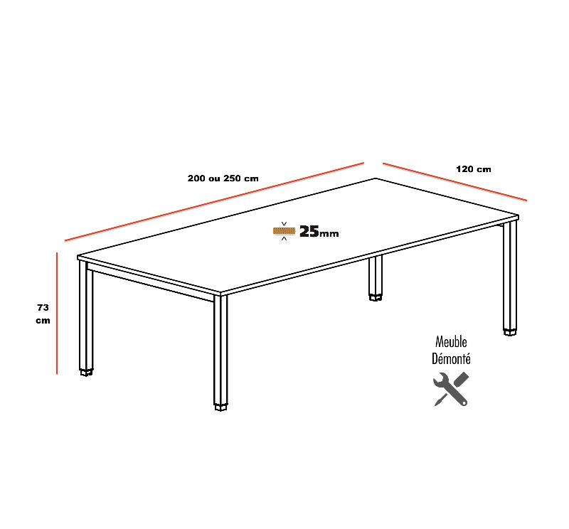 Table rectangulaire 6-8 personnes Tempo - Mobel Linea - 250, Anthracite, Acacia foncé_0