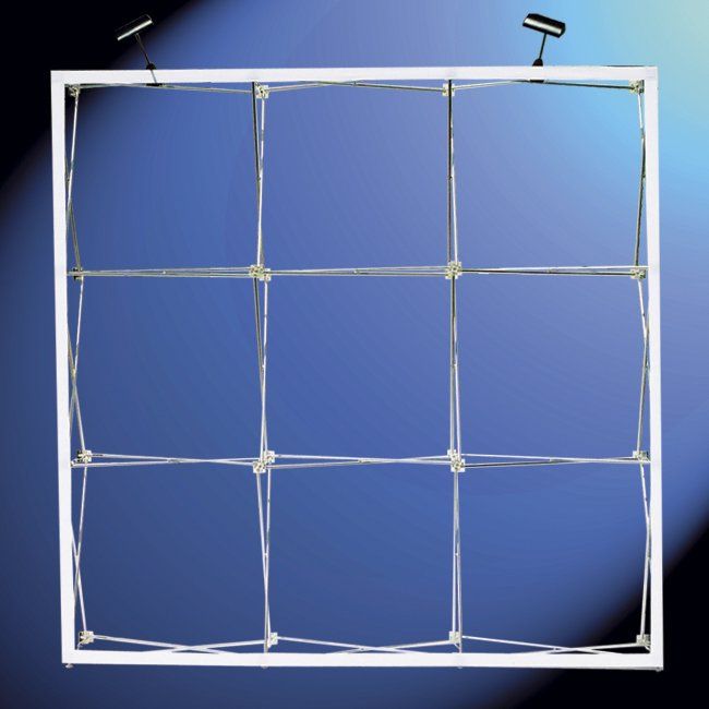 Stand parapluie tissu tendu carré en Velcro Pop-Up 3x3 - Idéal pour photocall et événements_1