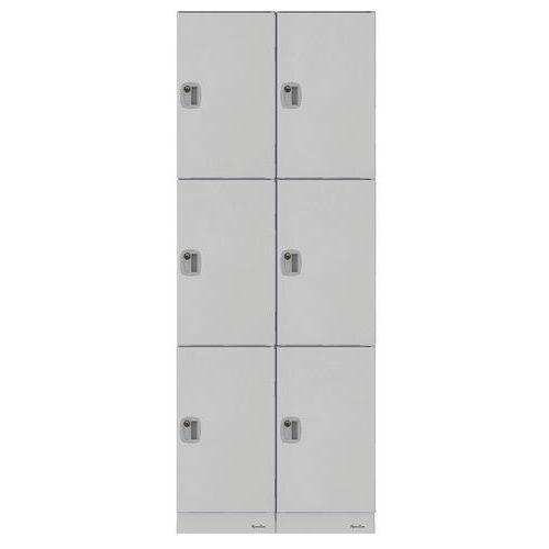 VESTIAIRE EN PLASTIQUE 6 CASES/ 2 COLONNES - MANUTAN EXPERT