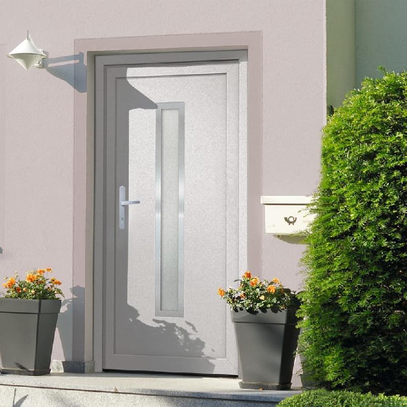 Vidaxl porte d'entrée blanc 88x200 cm pvc 3187885_0