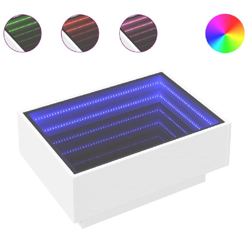 VidaXL Table basse avec LED blanc 70x50x30 cm bois d'ingénierie Modèle Concorde Chic - 847511_0