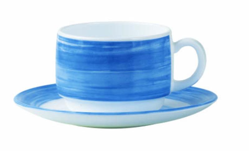 TASSE À THÉ ROND BLEU VERRE 19 CL Ø 7,8 CM BRUSH ARCOROC