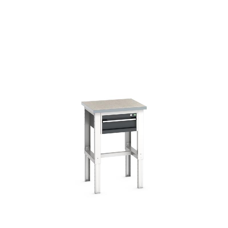 Desserte fixe Cubio Lino - avec 1 tiroir - hauteur réglable - LxPxH : 750x750x740-1140mm_0