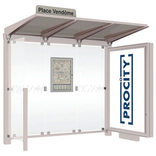 ABRI BUS VENISE 2.50 M CAISSON 1 BARDAGE LAT. GRIS 7044 - PROCITY