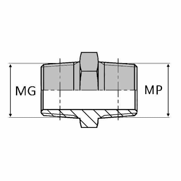 Adaptateur droit mâle gaz conique x mâle NPT - 1/4' , 13.15 , 1/4' , 13.61_0