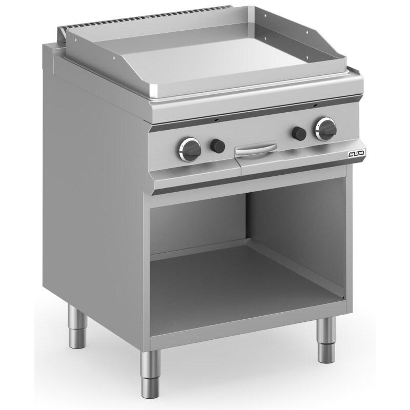 Arilex Friteuse à gaz 70 cm Plaque lisse en chrome dur avec meuble MFTG77ALC MAGISTRA PLUS 700 - MFTG77ALC_0