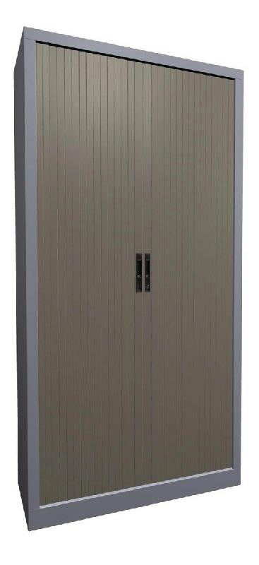 ARMOIRE MÉTAL À RIDEAUX PVC LAME RECOUVERTE 100 X 198 CM COLORIS GALET/ALU - MANUTAN COLLECTIVITÉS