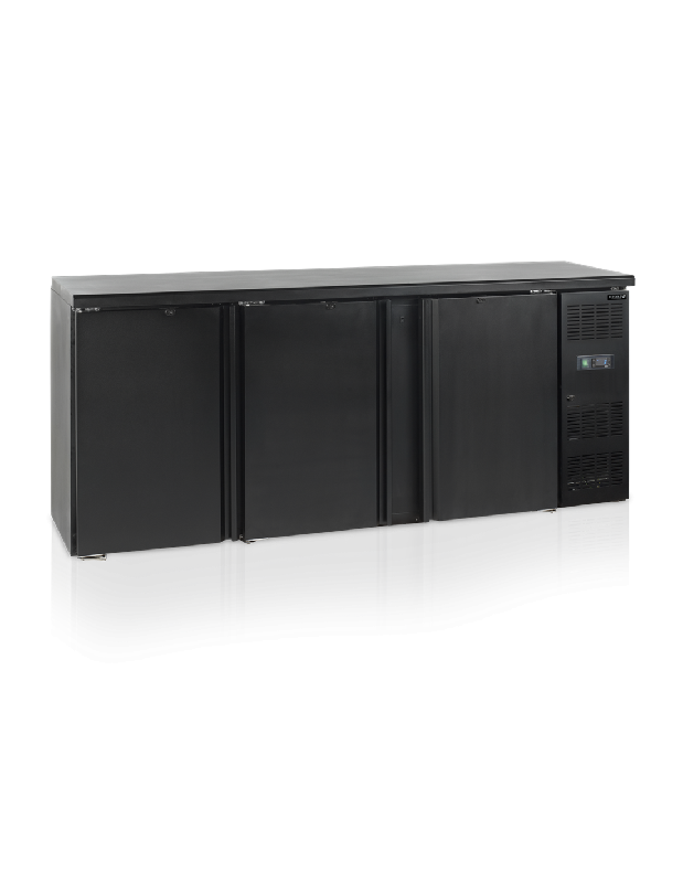 Arrière-bar 3 portes pleines - noir - intérieur inox - 442L - CBC310 - Régulation automatique_0