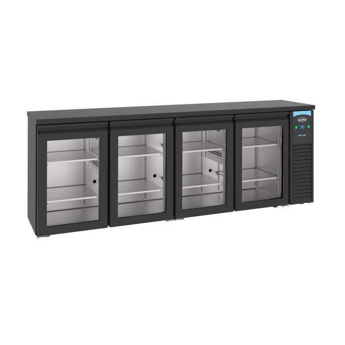 Arrière bar réfrigérée noir 4 portes en verre l2490mm 7489.5295 COMBISTEEL_0