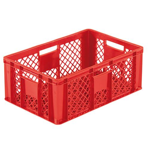 Bac plastique gerbable Norme Europe ajouré Eco multicolore Rouge 600 x 400 x 240 mm - Réf : BAC159BE6424010_0