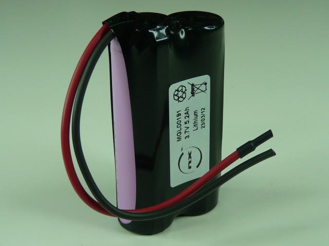Batterie Li-Ion NX 2x 18650 1S2P ST1 - 3.6V 5.2Ah avec fils_0