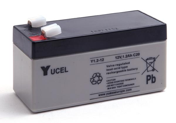 Batterie plomb AGM Yucel Y1.2-12 - 12V 1.2Ah - Bornes Faston 4.7 - Durée de vie 3-5 ans_0