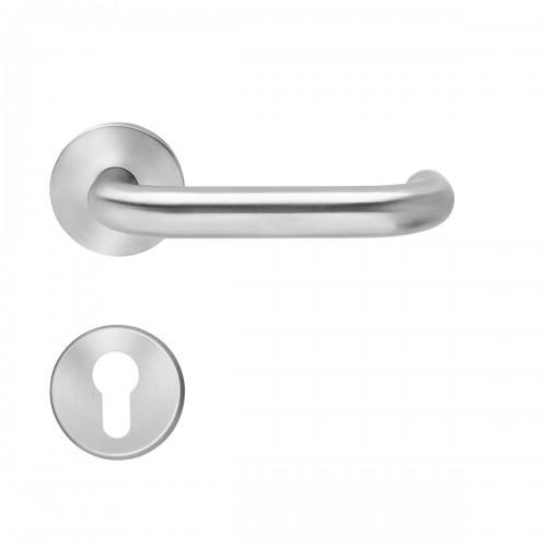 BÉQUILLE DOUBLE SUR ROSACE SLIM STYLE BE200B À CLIPSER EN INOX SATINÉ - CLÉ I KARCHER DESIGN