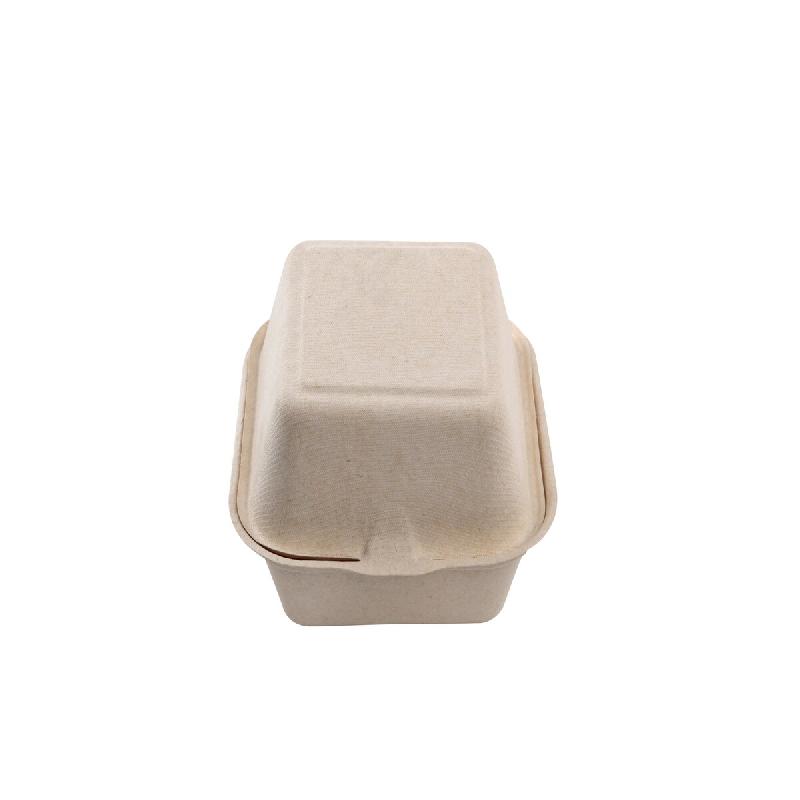 Betik Ecoline – 500 unités – Boîte burger bagasse naturel – 15,5 x 16 x 8 cm 900 ml - beige Bagasse 1010950_0