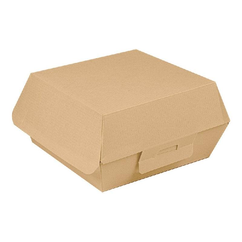 Boîte burger carton ondulé THE PACK nano micro 13x12,5x6.2cm marron - par 50_0