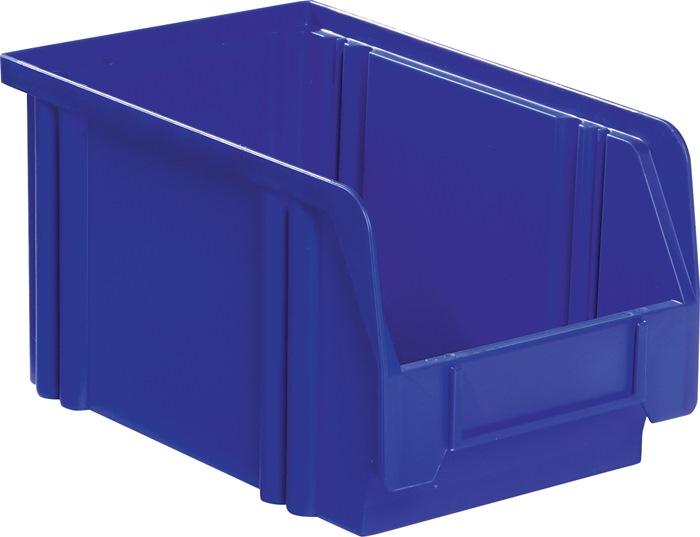 Boîte de rangement à ouverture frontale LK - PS bleu - L230/200 x l140 x H130mm - Très résistante et empilable_0
