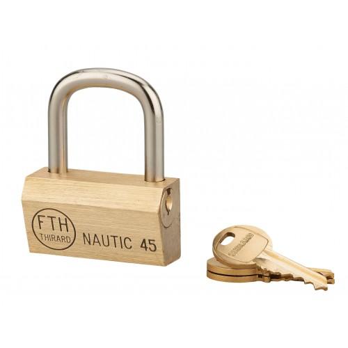 CADENAS À CLÉ - AVEC ANSE LARGE EN ACIER CÉMENTÉ - NAUTIC - COFFRE 45 MM FTH THIRARD