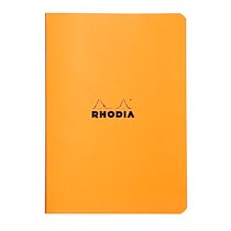 CAHIER PIQUÉ RHODIA CLASSIC 14,8X21 CM 96 PAGES LIGNÉ NON DÉTACHABLES 80G - ORANGE - LOT DE 10