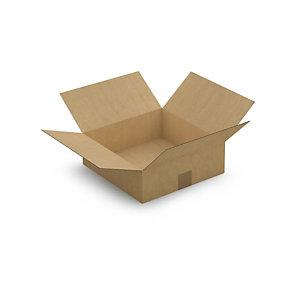 CAISSE CARTON BRUNE SIMPLE CANNELURE À BASE CARRÉE RAJA 30X30X10 CM
