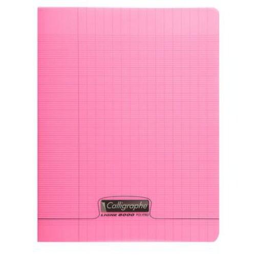 Calligraphe Lot de 10 Cahier Ligne 8000 17x22, 48p./24 feuilles 90 g/m² piquées, couv. PP rose, Séyès - 3210330181011_0