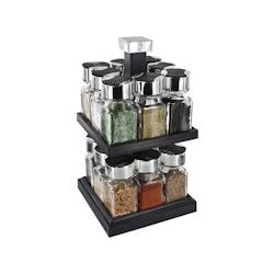 Carrousel à épices carré tournant pots 10 cl 16 pots Cook Concept - noir 3664944405580_0