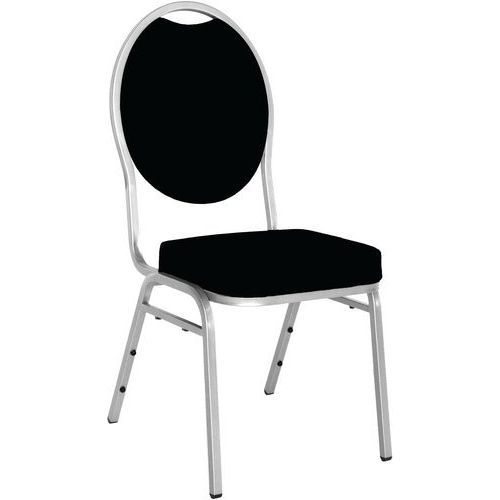 CHAISE EMPILABLE BUDGET ACIER MARTELÉ ANTIQUE NOIRE - FLEXFURN