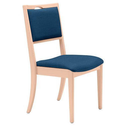 CHAISE GINKGO PÉTROLE - STRUCTURE HÊTRE BOULEAU - SUNSET CREATION