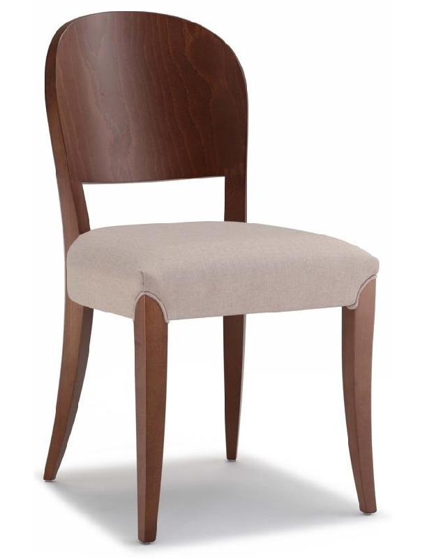 Chaise Maeva - assise rembourrée et dossier en bois_0