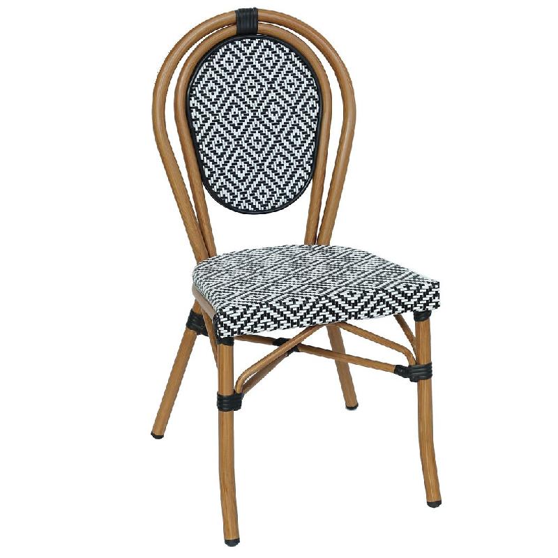 Chaise reims noire/blanche, France mobilier chr - aluminium 3760326528134_0