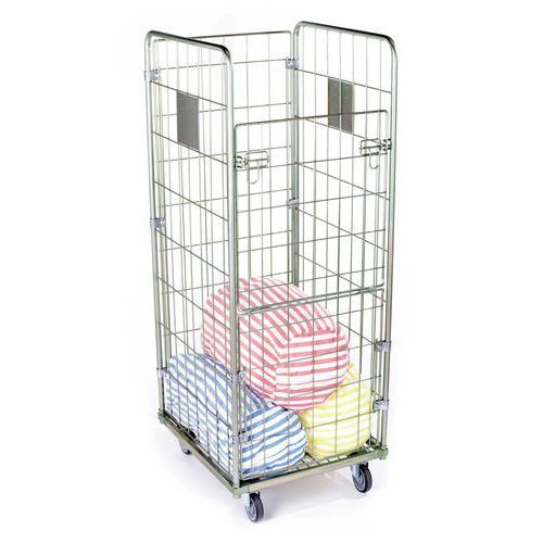 CHARIOT À LINGE ROLL +2 ÉTAGÈRES+2PORTES - SCLESSIN FONCTION LINGE