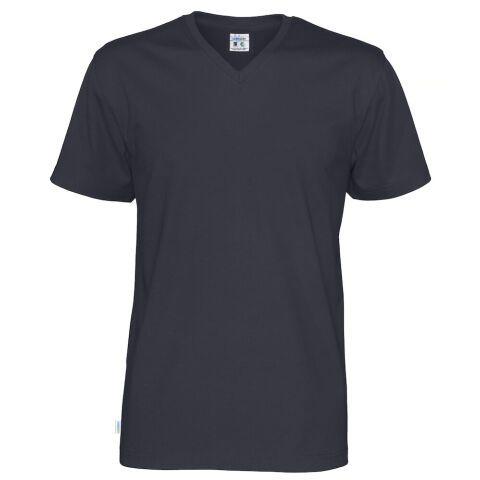 COTTOVER T-SHIRT MANCHES COURTES COL V HOMME - CERTIFIÉ GOTS MARINE - TAILLE XXL