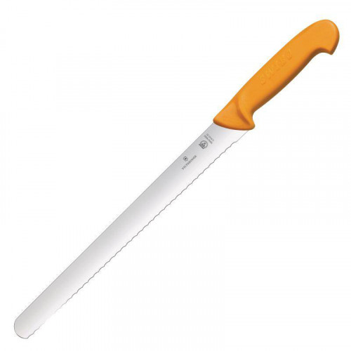 COUTEAU À TRANCHER DENTÉ PROFESSIONNEL JAUNE SWIBO VICTORINOX - 30 CM