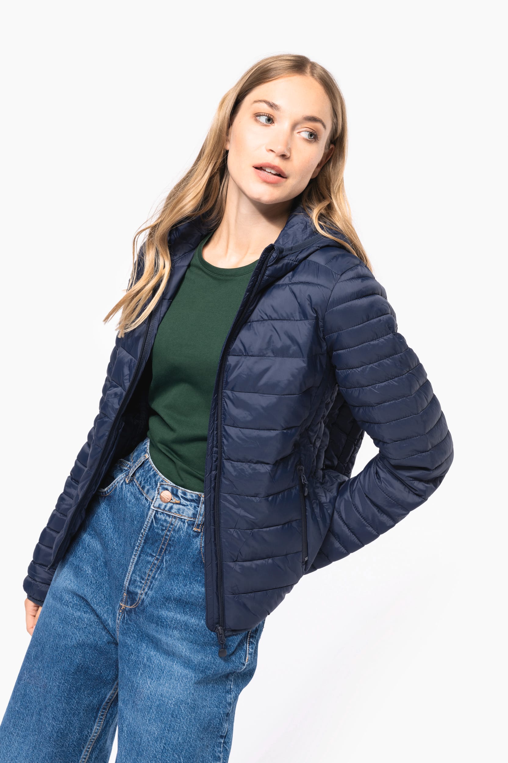 Doudoune légère à capuche pour femme - Réf: K6111 - Chaude, ultralégère et compressible_0
