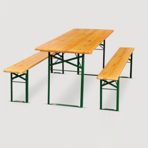 ENSEMBLE 1 TABLE ET 2 BANCS DE BRASSERIE PLIANTS MODÈLE ECO - 220 X 70 CM