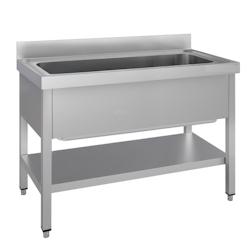 Évier pour casseroles - 1200x600 mm - avec 1 bac - Etagère basse - Professionnel - Equipementpro - SA-1206_0