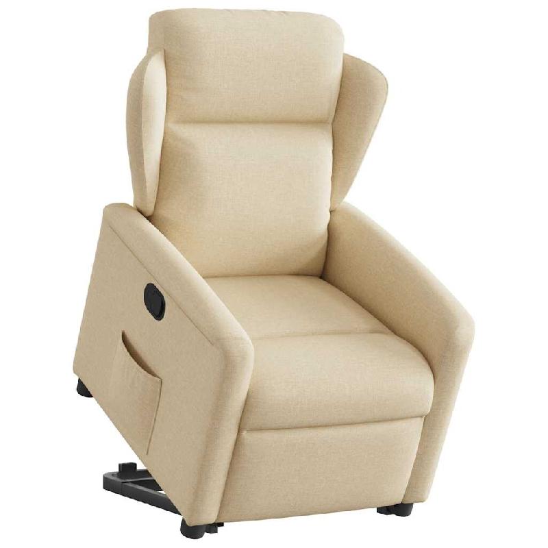 Fauteuil inclinable Crème Tissu Modèle Perdelora - 8721102961243_0
