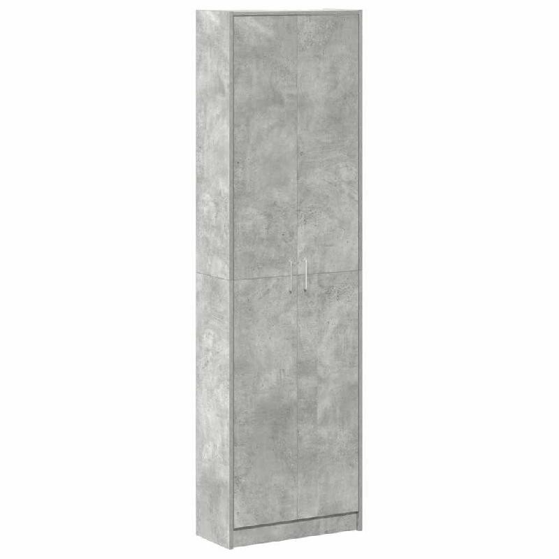 Helloshop26 - Armoire moderne rangement pratique 55 x 25 x 189 cm ambiance minimaliste en bois d'ingénierie gris béton 02_0055918 - gris métal 3000_0