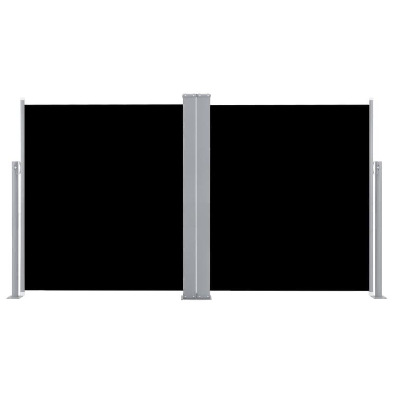 Helloshop26 - Auvent paravent store brise-vue latéral rétractable de patio jardin terrasse balcon protection visuelle écran noir 140 02_0007433 - 3_0