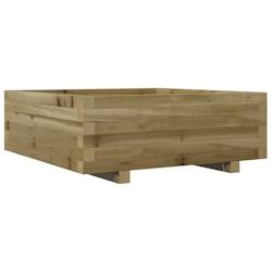 Helloshop26 - Jardinière bac lit surélevé plantes fleurs terrasse jardin 70 x 70 x 26,5 cm bois de pin imprégné marron 02_0037809 - 3000213966909_0