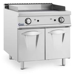 Helloshop26 - Plancha gaz 12 kw rainurée 50 300 °c propane / lpg / gaz naturel armoire intégrée acier inoxydable acier chromé argent 14_0009533 -_0