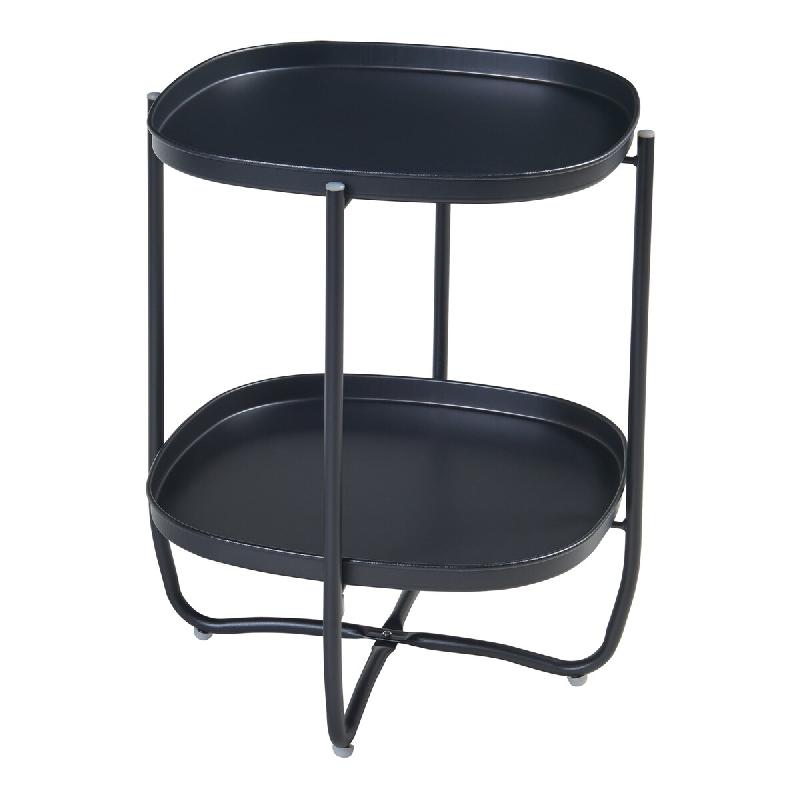Helloshop26 - Table basse console d'appoint avec plateaux amovibles acier 58 x 46 x 46 cm noir 03_0010770 - 3000225399290_0