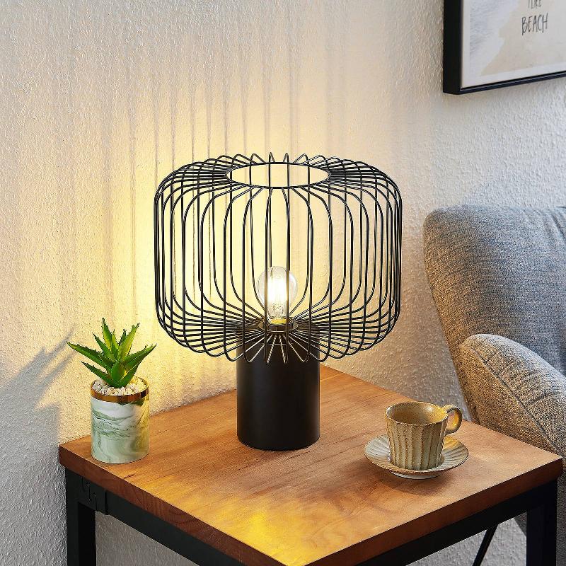 LINDBY VATIKI LAMPE À POSER AVEC ABAT-JOUR CAGE