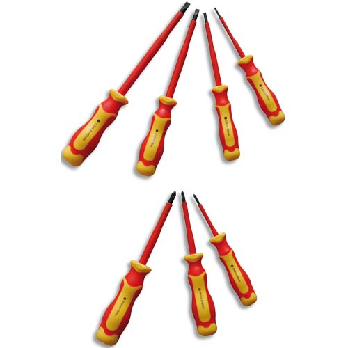 LOT 7 TOURNEVIS - DIMENSIONS : L12,4 X H29,8 X P4 CM COLORIS JAUNE / ROUGE