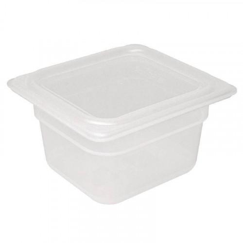 LOT DE 4 BACS GN 1/6 EN POLYPROPYLÈNE VOGUE - PROFONDEUR 150 MM