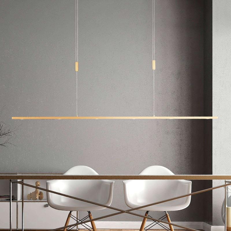 QUITANI SUSPENSION LED TOLU, LONGUEUR 139 CM, LAITON