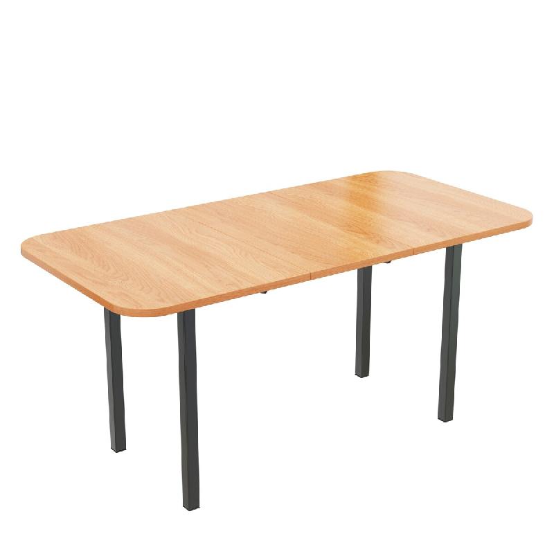 Merax Table à manger extensible 120-160x80 cm pour 4-6 personnes, plateau MDF et structure en alliage, effet chêne - multi-matériau N634P1800456E_0