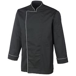 METRO Professional Veste de cuisine pour hommes, manches longues, taille XXL, noir avec passepoil gris - XXL noir multi-matériau 7158-24_0