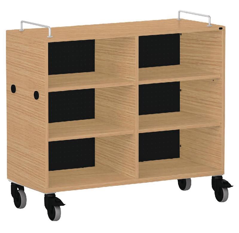 MEUBLE BAS SHIFT+ LANDSCAPE MÉLAMINÉ 4 ÉTAGÈRES - CHÊNE - NOIR - MANUTAN COLLECTIVITÉS